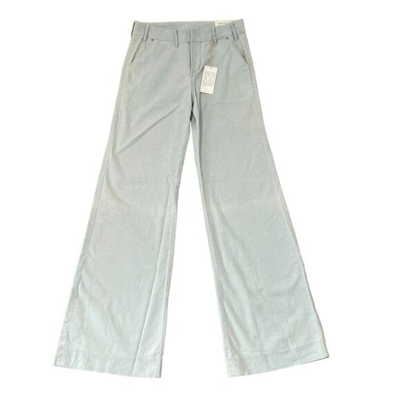 *NWT McGuire Linen Blend Wide-Leg Trouser Pants Button Fly Nautical Blue size 27 - Picture 1 of 13